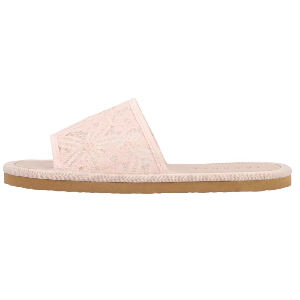 Journee Women's Eniola Lace Flat Slide Sandals Pink Size 9 - Picture 2 of 5